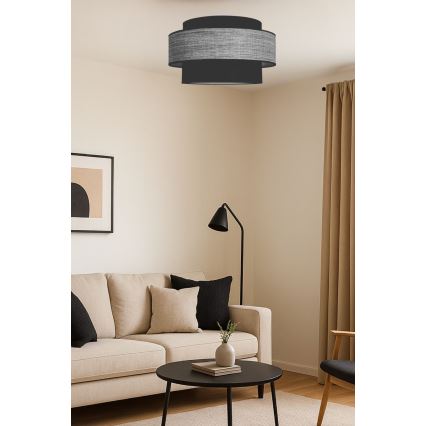 Плафон GRACE 1xE27/60W/230V черен/сив