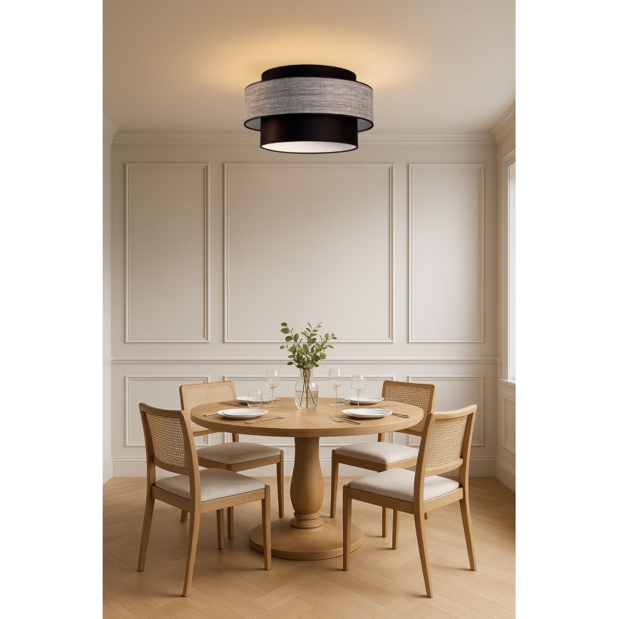 Плафон GRACE 1xE27/60W/230V черен/сив