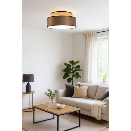 Плафон GRACE 1xE27/60W/230V Ø 40 см бежов/кафяв