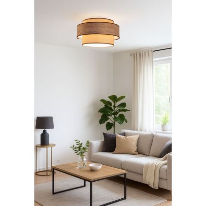 Плафон GRACE 1xE27/60W/230V Ø 40 см бежов/кафяв