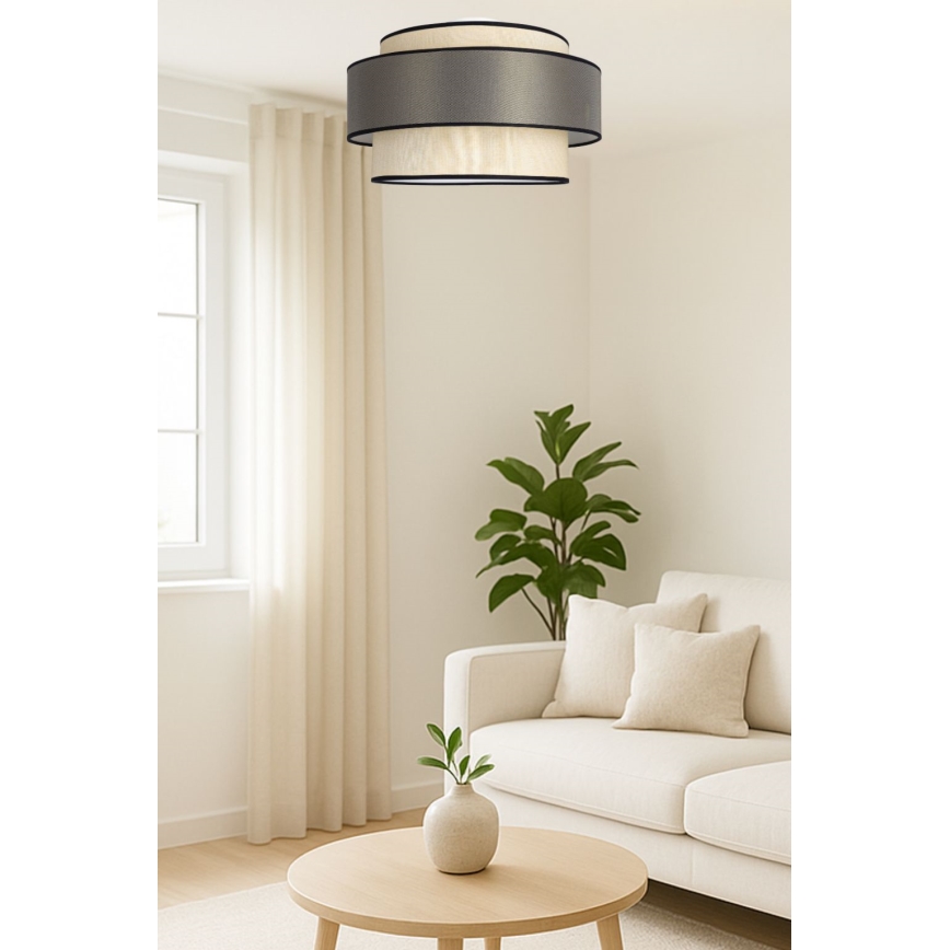 Плафон GRACE 1xE27/60W/230V Ø 40 см кремав/сив