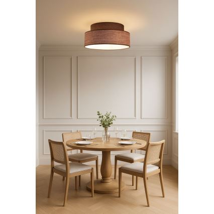 Плафон GRACE 1xE27/60W/230V кафяв/бежов