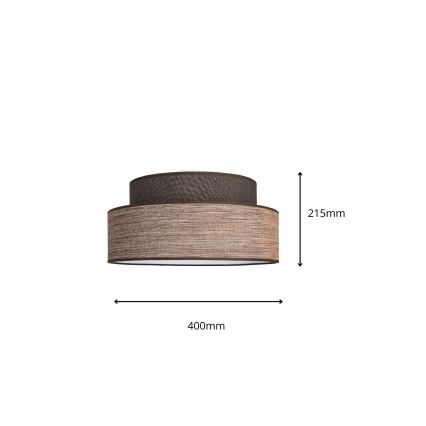 Плафон GRACE 1xE27/60W/230V кафяв/бежов