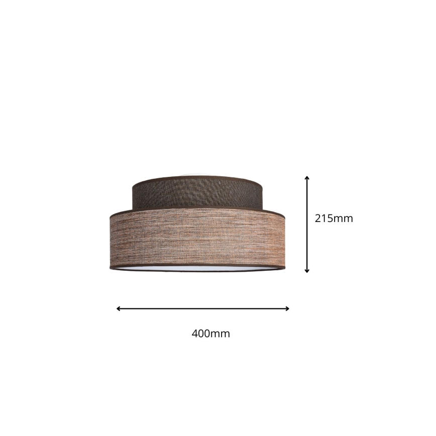 Плафон GRACE 1xE27/60W/230V кафяв/бежов