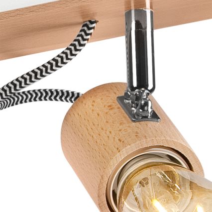 Плафон GUSTAVO 2xE27/60W/230V бук, монтиран на таван