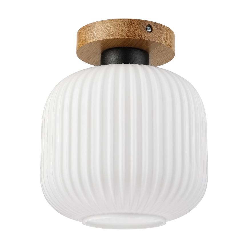 Плафон HARMA WOOD 1xE27/15W/230V дъб/бял, диаметър 20 см