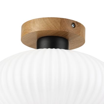 Плафон HARMA WOOD 1xE27/15W/230V дъб/бял Ø 25 см