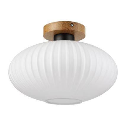 Плафон HARMA WOOD 1xE27/15W/230V дъб/бял Ø 30 см