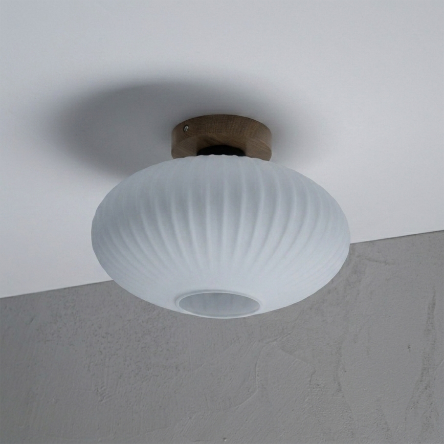 Плафон HARMA WOOD 1xE27/15W/230V дъб/бял Ø 30 см