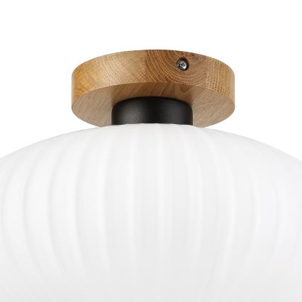 Плафон HARMA WOOD 1xE27/15W/230V дъб/бял Ø 30 см