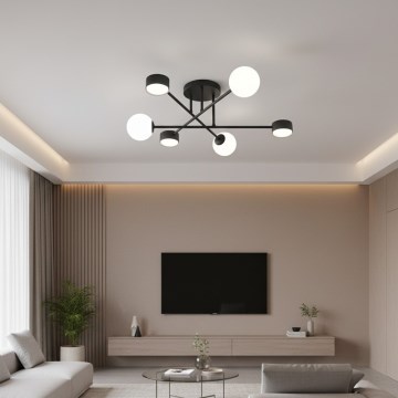 Плафон HOLON 3xG9/8W/230V + 3xGX53/12W черен