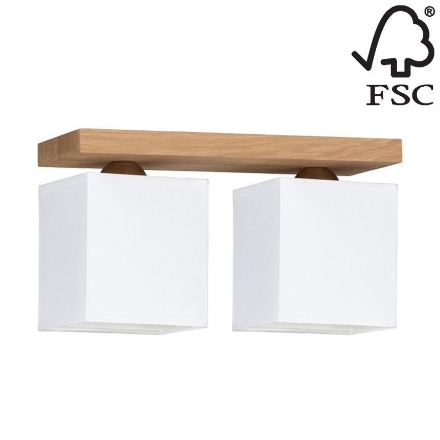 Плафон INGER 2xE27/25W/230V дъб - FSC сертифициран