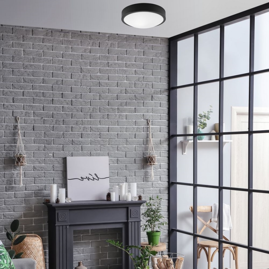 Плафон JONAS 1xE27/60W/230V Ø 26 см черен