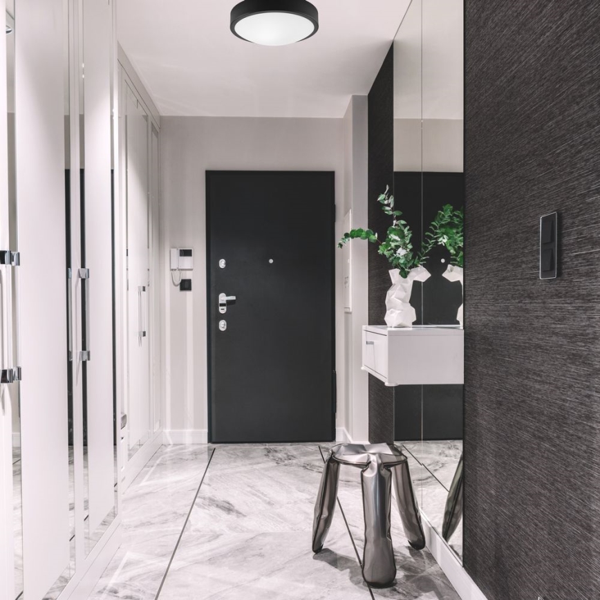 Плафон JONAS 1xE27/60W/230V Ø 26 см черен