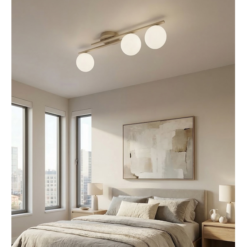 Плафон KAIRO 3xE14/10W/230V бежов