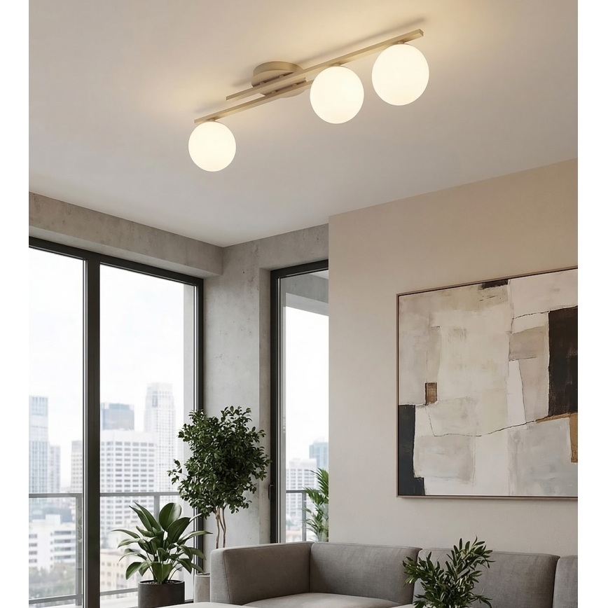 Плафон KAIRO 3xE14/10W/230V бежов