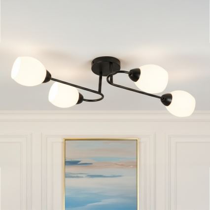 Плафон KING 4xE27/15W/230V черен
