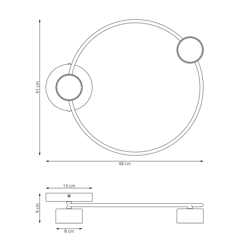 Плафон LUCIO 2xGX53/12W/230V черен