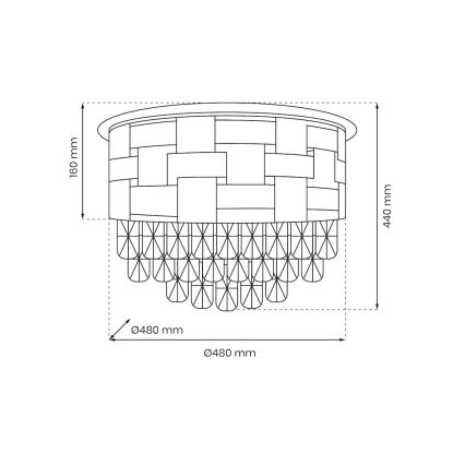 Плафон LUXURIA 9xE14/40W/230V Ø 48 см златист