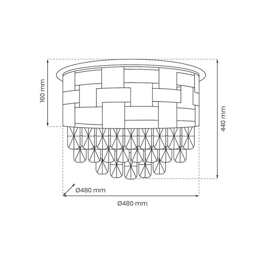 Плафон LUXURIA 9xE14/40W/230V Ø 48 см златист