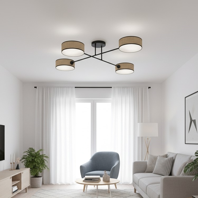 Плафон MAGA 4xE14/10W/230V бежов