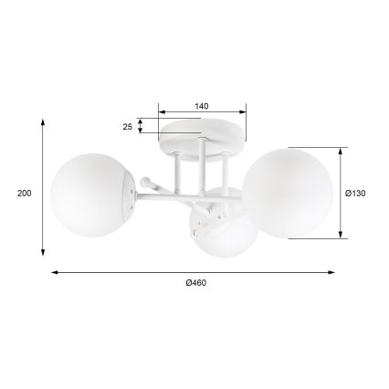 Плафон MALENA 3xE14/5W/230V бял