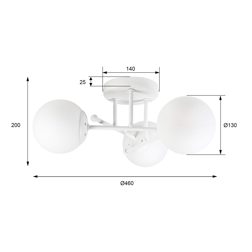 Плафон MALENA 3xE14/5W/230V бял