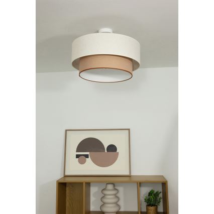 Плафон NATIA 1xE27/60W/230V бял/кафяв