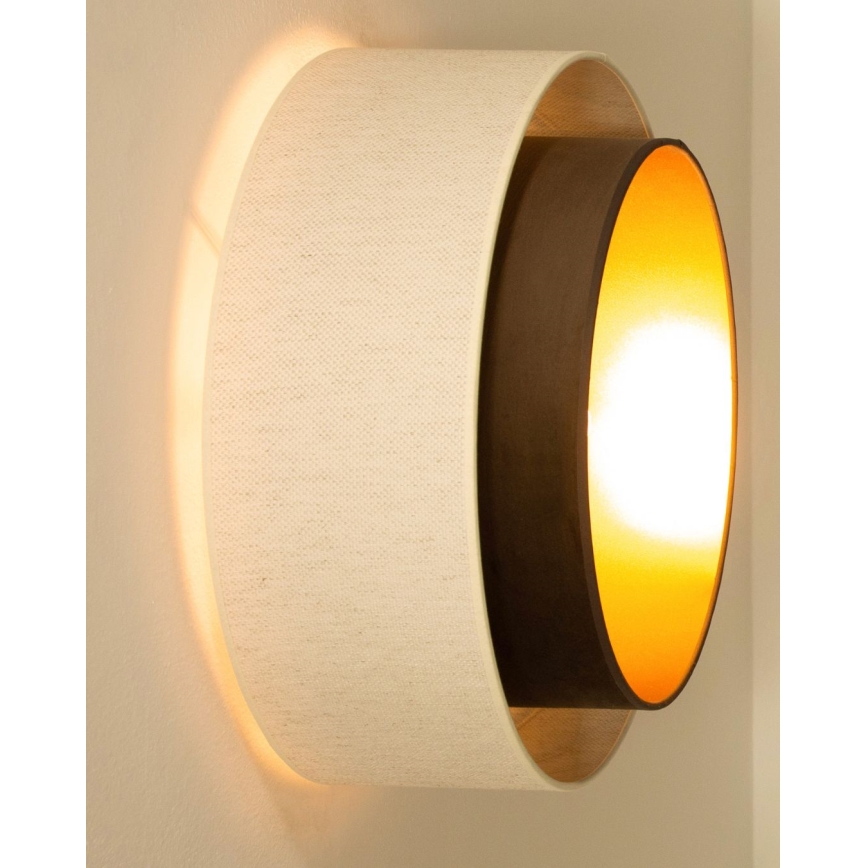 Плафон NATIA 1xE27/60W/230V, Ø 45 см, бял/кафяв