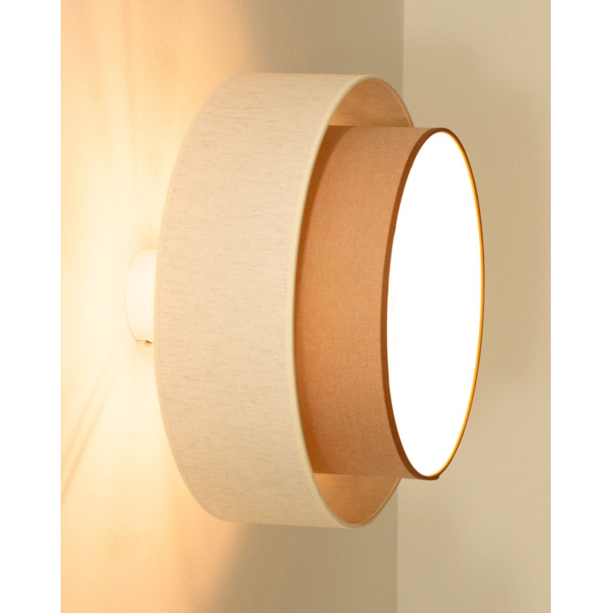 Плафон NATIA 1xE27/60W/230V, Ø 45 см, бял/кафяв