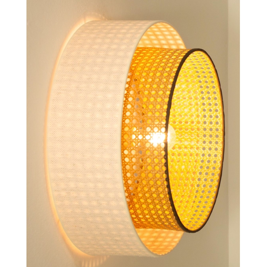 Плафон NATIA 1xE27/60W/230V Ø 45 см бял/кафяв