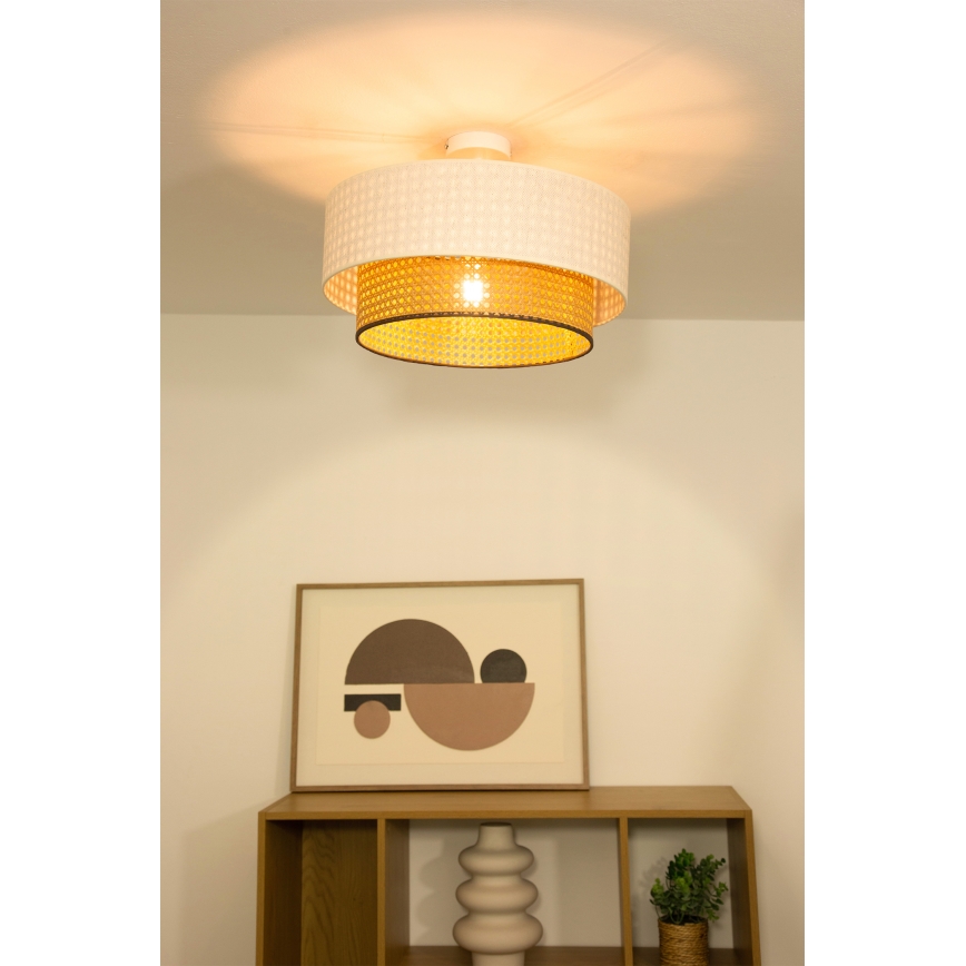 Плафон NATIA 1xE27/60W/230V Ø 45 см бял/кафяв