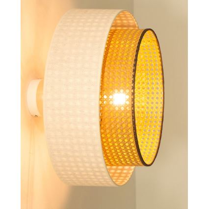 Плафон NATIA 1xE27/60W/230V Ø 45 см бял/кафяв