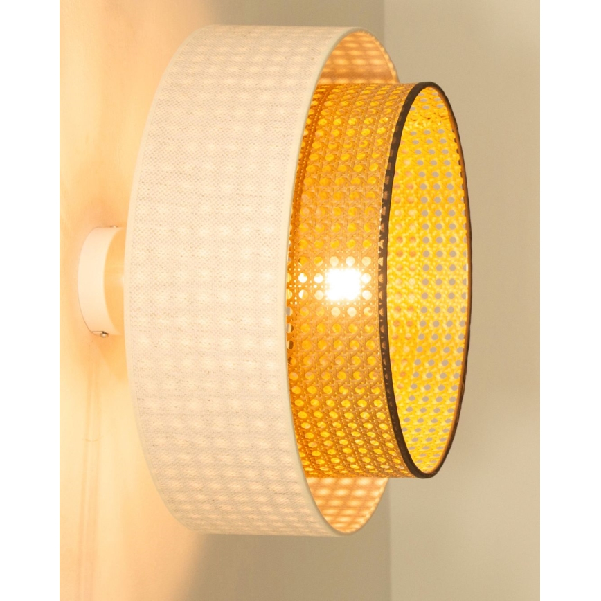 Плафон NATIA 1xE27/60W/230V Ø 45 см бял/кафяв