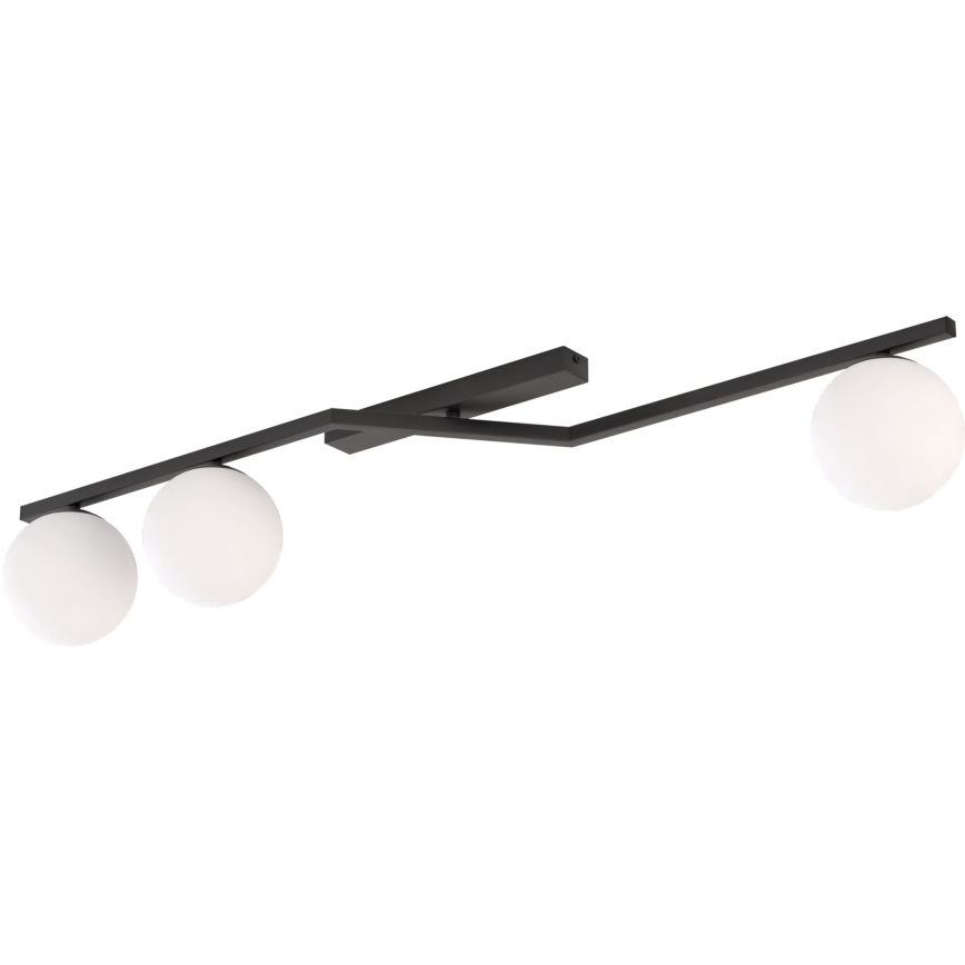 Плафон NATON 3xE14/10W/230V черно/бяло