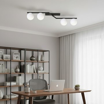 Плафон NATON 4xE14/10W/230V черен/бял