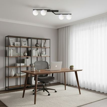 Плафон NATON 4xE14/10W/230V черен/бял