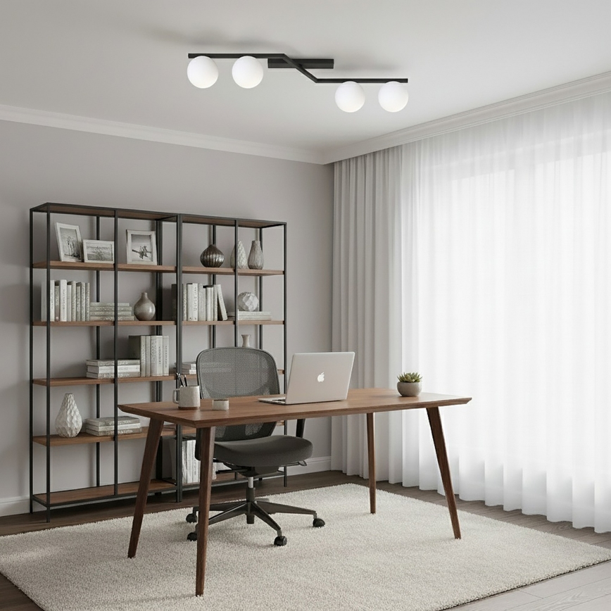 Плафон NATON 4xE14/10W/230V черен/бял