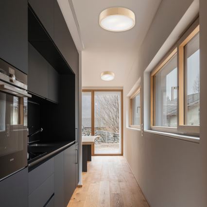 Плафон NATURAL 2xE27/60W/230V, диаметър 37,5 см, от бор