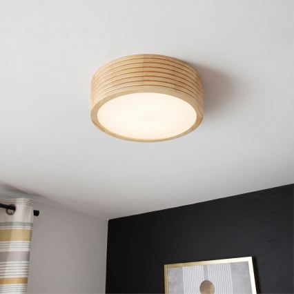 Плафон NATURAL MODERN 1xE27/15W/230V, диам. 27,5 см, от борова дървесина