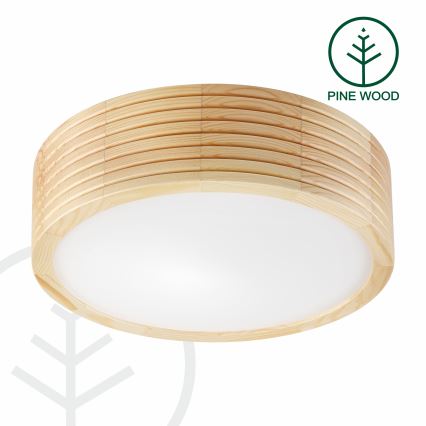 Плафон NATURAL MODERN 1xE27/15W/230V, диам. 27,5 см, от борова дървесина