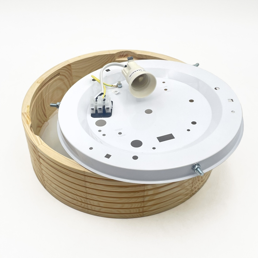 Плафон NATURAL MODERN 1xE27/15W/230V, диам. 27,5 см, от борова дървесина