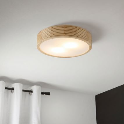 Плафон NATURAL MODERN 2xE27/15W/230V диам. 37,5 см, в цвят бор