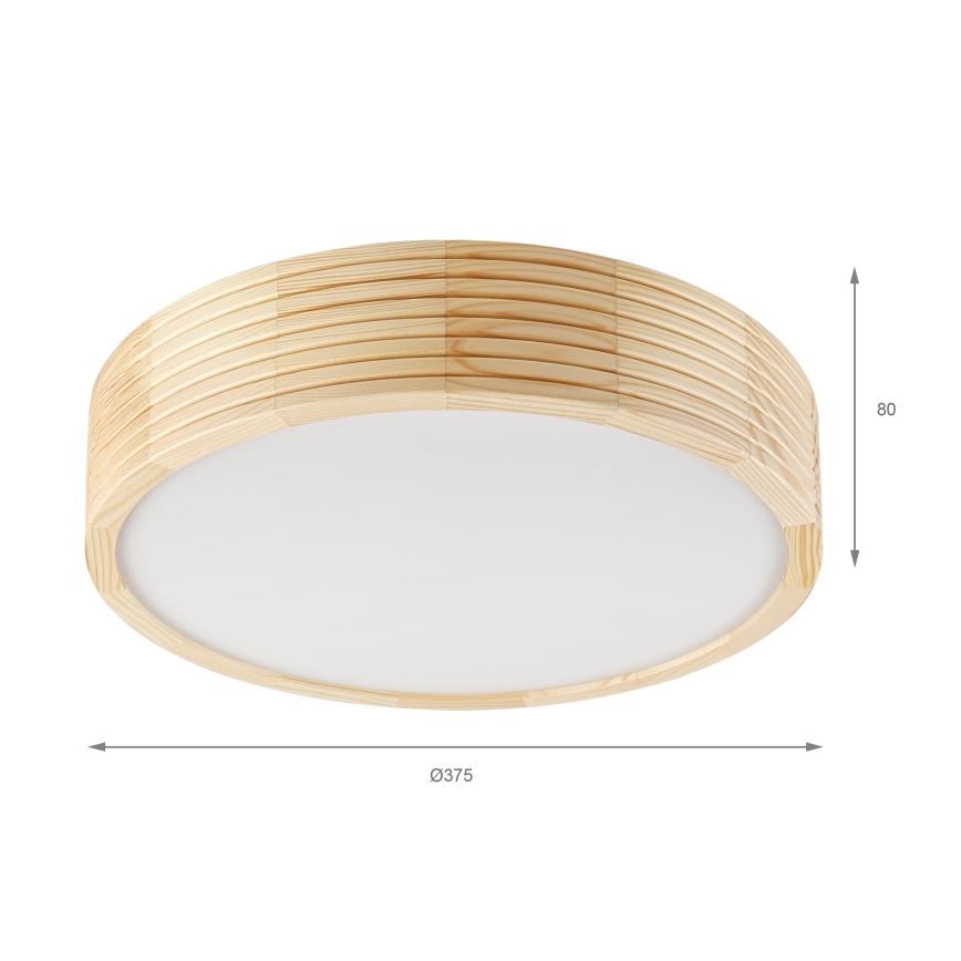 Плафон NATURAL MODERN 2xE27/15W/230V диам. 37,5 см, в цвят бор