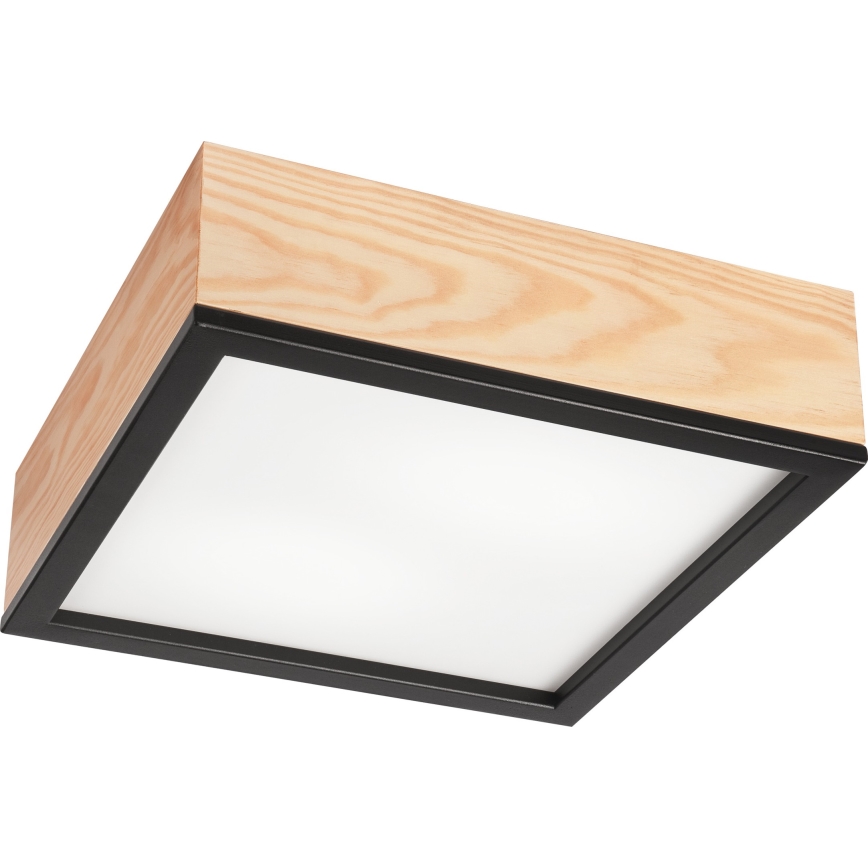 Плафон NATURAL SQUARE 2xE27/15W/230V 31x31 см бор/черен
