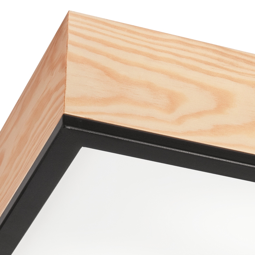 Плафон NATURAL SQUARE 2xE27/15W/230V 31x31 см бор/черен