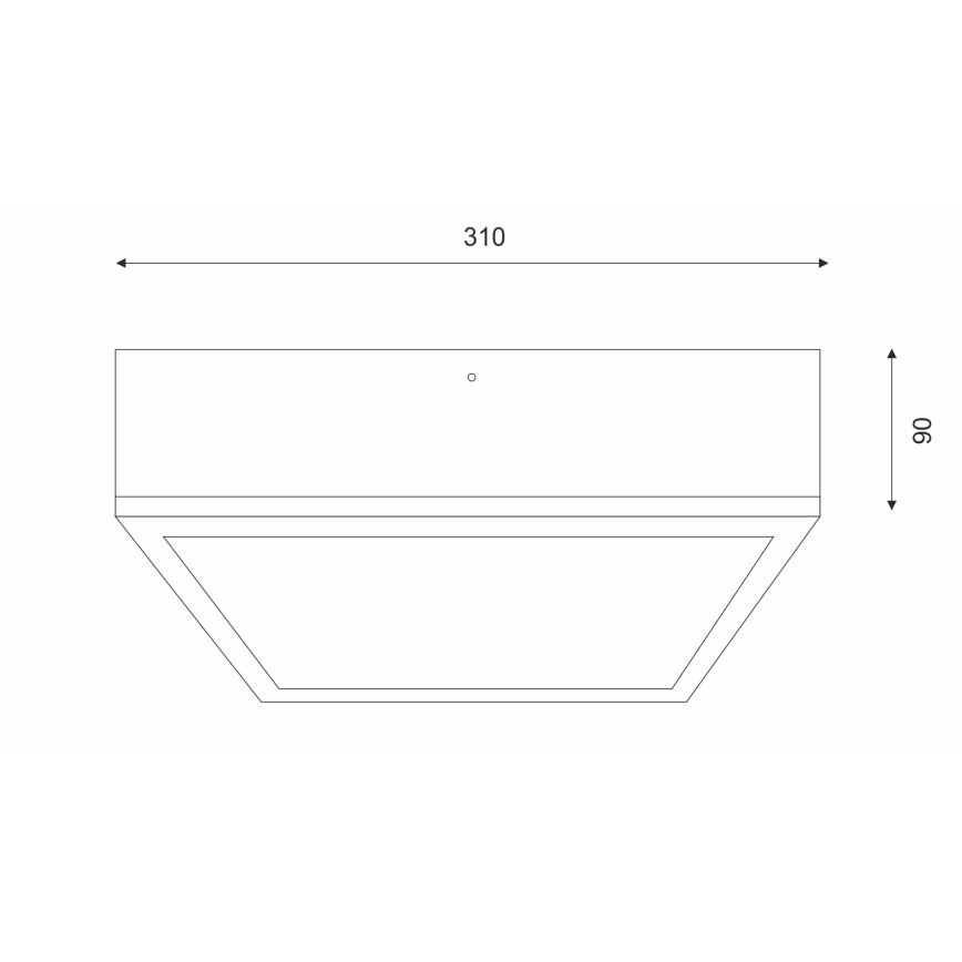 Плафон NATURAL SQUARE 2xE27/15W/230V 31x31 см бор/черен