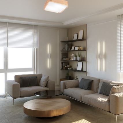 Плафон NATURAL SQUARE 2xE27/15W/230V 35x35 см бор