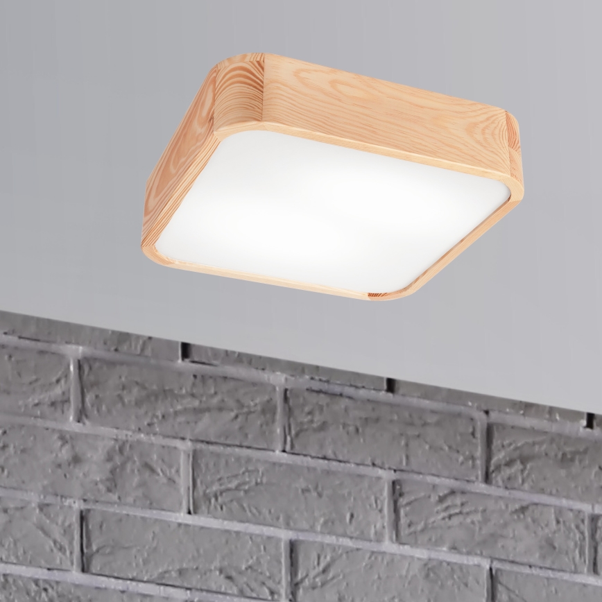 Плафон NATURAL SQUARE 2xE27/15W/230V 35x35 см бор