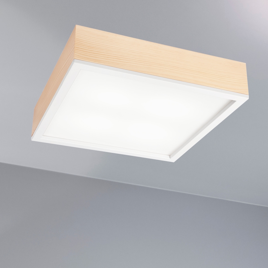 Плафон NATURAL SQUARE 4xE27/15W/230V 39x39 см бор/бял